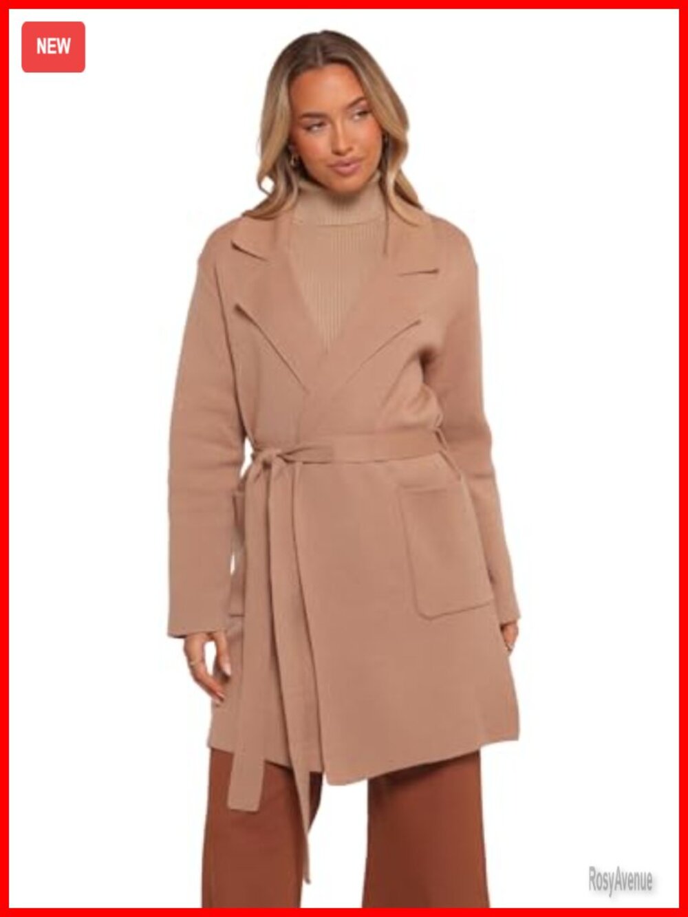 Petal & Pup Corio Coatigan Trench Coat Tie Waist Bell Sleeve